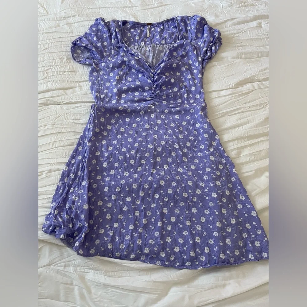 Free People Lavender Floral Mini Dress